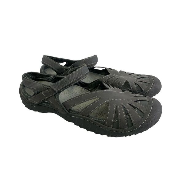 JSport By Jambu Poppy Closed Toe Sandal Gray Hook Loop Comfort Active Womens 10 - Picture 1 of 12